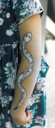 snake of her dress